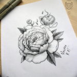 Фото эскиз маленькой розы тату 14.08.2019 №053 - sketch of a small rose tat - tatufoto.com