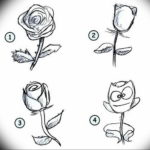 Фото эскиз маленькой розы тату 14.08.2019 №062 - sketch of a small rose tat - tatufoto.com