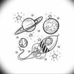 Фото эскиз планета тату маленький 14.08.2019 №006 - sketch planet tattoo s - tatufoto.com