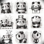 Фото эскиз тату панда маленькая 14.08.2019 №004 - sketch panda tattoo sm - tatufoto.com