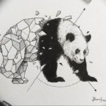Фото эскиз тату панда маленькая 14.08.2019 №007 - sketch panda tattoo sm - tatufoto.com