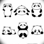 Фото эскиз тату панда маленькая 14.08.2019 №008 - sketch panda tattoo sm - tatufoto.com