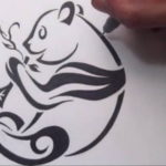Фото эскиз тату панда маленькая 14.08.2019 №010 - sketch panda tattoo sm - tatufoto.com