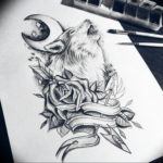 Фото эскизы волка тату маленькие 14.08.2019 №002 - sketches of a wolf tatt - tatufoto.com