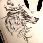Фото эскизы волка тату маленькие 14.08.2019 №006 - sketches of a wolf tatt - tatufoto.com