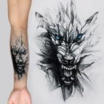 Фото эскизы волка тату маленькие 14.08.2019 №020 - sketches of a wolf tatt - tatufoto.com