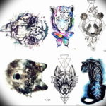 Фото эскизы волка тату маленькие 14.08.2019 №027 - sketches of a wolf tatt - tatufoto.com