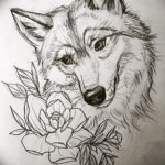 Фото эскизы волка тату маленькие 14.08.2019 №037 - sketches of a wolf tatt - tatufoto.com
