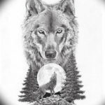 Фото эскизы волка тату маленькие 14.08.2019 №043 - sketches of a wolf tatt - tatufoto.com