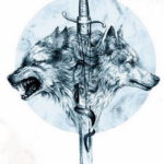Фото эскизы волка тату маленькие 14.08.2019 №049 - sketches of a wolf tatt - tatufoto.com