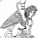 Эскиз тату Сфинкс 20.08.2019 №041 - sphinx tattoo sketch - tatufoto.com