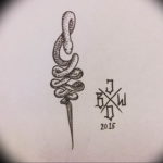 змея тату эскиз маленькая 14.08.2019 №003 - sketches small tattoo - tatufoto.com