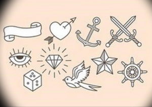маленькие олд скул тату эскизы 14.08.2019 №028 - sketches small tattoo - tatufoto.com