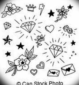 маленькие олд скул тату эскизы 14.08.2019 №029 - sketches small tattoo - tatufoto.com