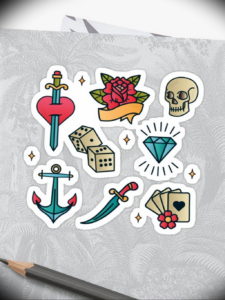 маленькие олд скул тату эскизы 14.08.2019 №030 - sketches small tattoo - tatufoto.com