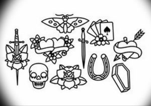 маленькие олд скул тату эскизы 14.08.2019 №033 - sketches small tattoo - tatufoto.com
