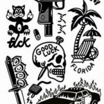 маленькие олд скул тату эскизы 14.08.2019 №036 - sketches small tattoo - tatufoto.com