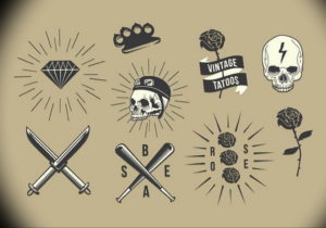 маленькие олд скул тату эскизы 14.08.2019 №039 - sketches small tattoo - tatufoto.com