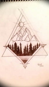 маленькие тату геометрия эскизы 14.08.2019 №008 - sketches small tattoo - tatufoto.com