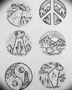 маленькие тату геометрия эскизы 14.08.2019 №016 - sketches small tattoo - tatufoto.com