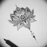 маленькие тату лотос эскизы 14.08.2019 №016 - sketches small tattoo - tatufoto.com