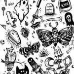 маленькие тату эскизы черно белые 14.08.2019 №046 - sketches small tattoo - tatufoto.com