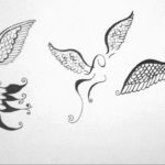 тату маленький ангел эскиз 14.08.2019 №017 - sketches small tattoo - tatufoto.com