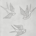 тату птица маленькая эскиз 14.08.2019 №007 - sketches small tattoo - tatufoto.com