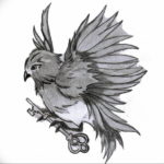 тату птица маленькая эскиз 14.08.2019 №030 - sketches small tattoo - tatufoto.com