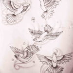 тату птица маленькая эскиз 14.08.2019 №036 - sketches small tattoo - tatufoto.com