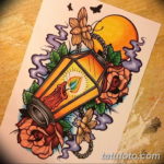 эскиз тату горящая свеча 12.08.2019 №012 - tattoo of a burning candle - tatufoto.com