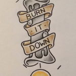 эскиз тату горящая свеча 12.08.2019 №016 - tattoo of a burning candle - tatufoto.com