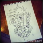 эскиз тату горящая свеча 12.08.2019 №019 - tattoo of a burning candle - tatufoto.com