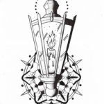 эскиз тату горящая свеча 12.08.2019 №031 - tattoo of a burning candle - tatufoto.com