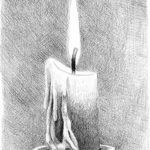 эскиз тату горящая свеча 12.08.2019 №035 - tattoo of a burning candle - tatufoto.com
