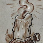 эскиз тату свеча 12.08.2019 №007 - sketch tattoo candle - tatufoto.com