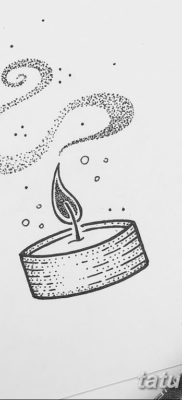 эскиз тату свеча 12.08.2019 №008 — sketch tattoo candle — tatufoto.com