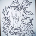 эскиз тату свеча 12.08.2019 №051 - sketch tattoo candle - tatufoto.com