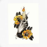 эскиз тату свеча 12.08.2019 №056 - sketch tattoo candle - tatufoto.com