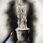 эскиз тату свеча 12.08.2019 №057 - sketch tattoo candle - tatufoto.com