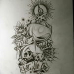 эскиз тату свеча 12.08.2019 №061 - sketch tattoo candle - tatufoto.com