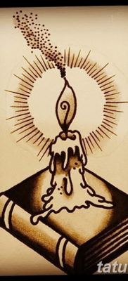 эскиз тату свеча 12.08.2019 №065 — sketch tattoo candle — tatufoto.com