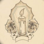 эскиз тату свеча 12.08.2019 №067 - sketch tattoo candle - tatufoto.com