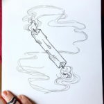 эскиз тату свеча 12.08.2019 №076 - sketch tattoo candle - tatufoto.com