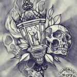 эскиз тату свеча 12.08.2019 №086 - sketch tattoo candle - tatufoto.com