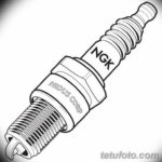 эскиз тату свеча зажигания 12.08.2019 №002 - sketch spark plug tattoo - tatufoto.com