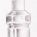 эскиз тату свеча зажигания 12.08.2019 №003 - sketch spark plug tattoo - tatufoto.com