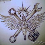 эскиз тату свеча зажигания 12.08.2019 №010 - sketch spark plug tattoo - tatufoto.com
