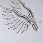 эскиз тату свеча зажигания 12.08.2019 №013 - sketch spark plug tattoo - tatufoto.com