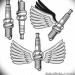 эскиз тату свеча зажигания 12.08.2019 №016 - sketch spark plug tattoo - tatufoto.com